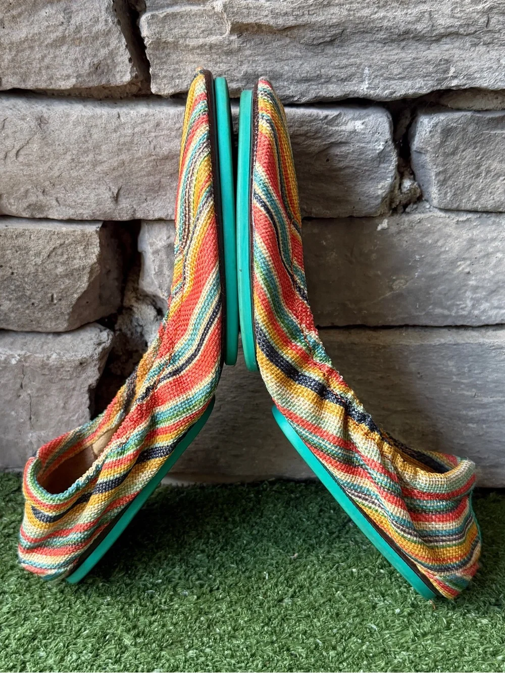 Tieks By Gabrieli Sunset Stripe Vegan Vibrant Multicolor Women’s Ballet Flats